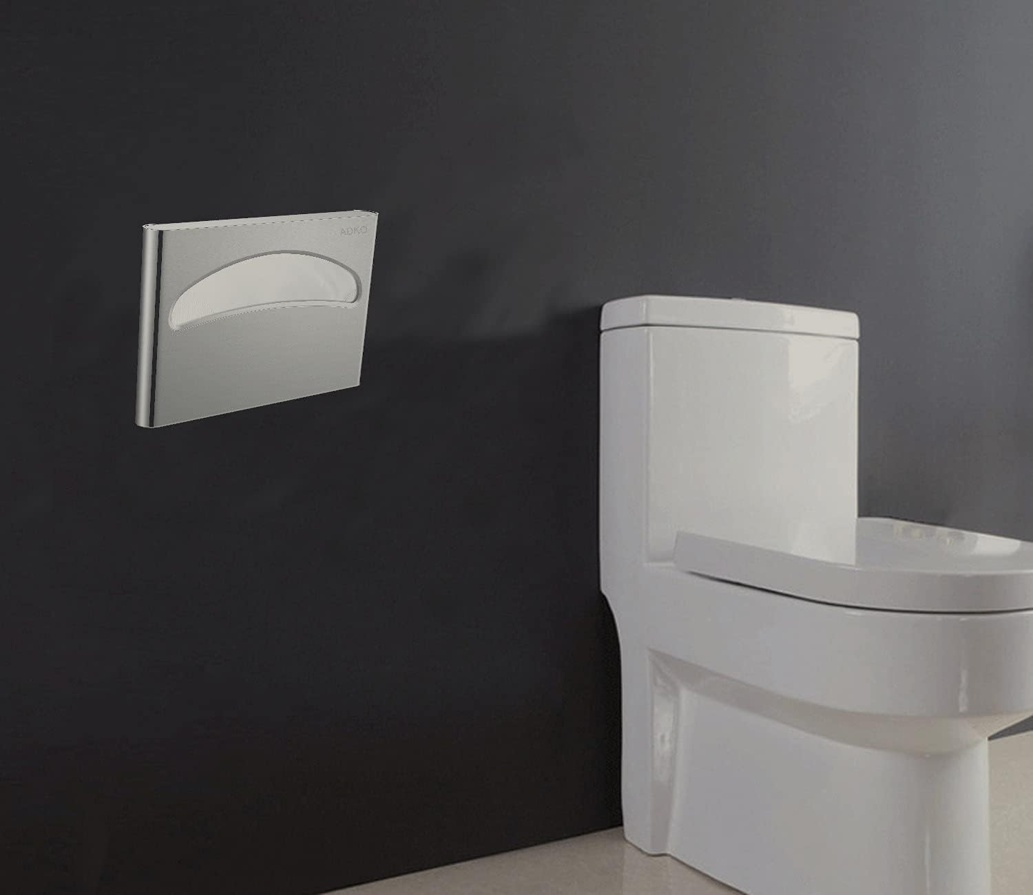 Commercial Toilet Seat Cover Dispenser, Wall Mount, 250 Single Seat Covers for Office, Hospital (18/8 Stainless Steel)