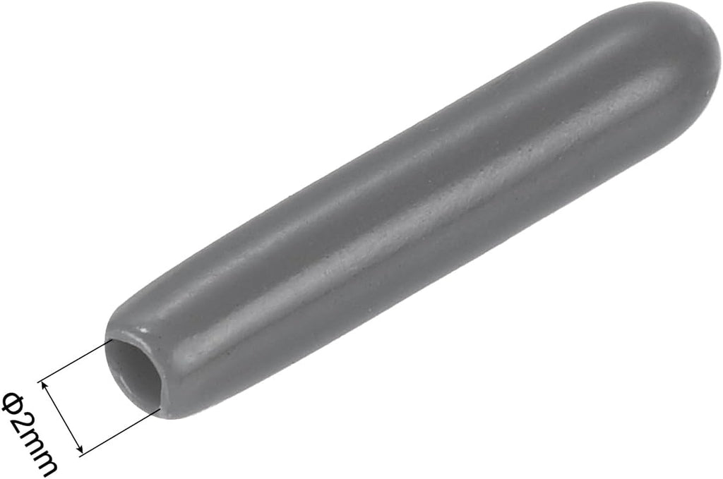 uxcell 20pcs Rubber End Caps 2mm(1/16") ID Vinyl PVC Round Tube Bolt Cap Cover Screw Thread Protectors Dark Grey