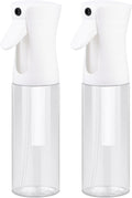 VIGOR PATH Continuous Spray Bottle for Hair – Fine Mist Mister for Hairstyling, Cleaning, Plants, Pets, Barbers, Salons, and Essential Oil Applications (300ml/10.1 oz) Clear 2 Pack