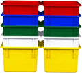 Wood Designs Cubby Storage Bin, Heavy Duty Plastic Containers for Kids Assorted Cubby Tray Set of 10