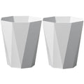 Small Bathroom Trash Can 2 Pack Garbage Can 1.8 Gallon Waste Basket for Dorms Toilets Bedrooms Offices, White