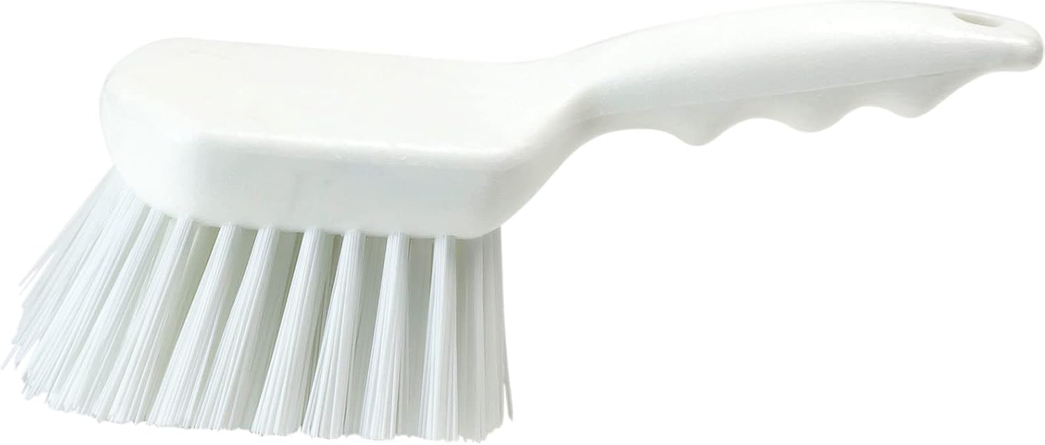 SPARTA 40541EC02 Plastic Scrub Brush, Utility Brush, Kitchen Brush With Hanging Hole For Cleaning, 8 Inches, White