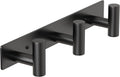 PMMASTO Coat Rack Wall Mounted, 3 "T Shaped Wall Hooks for Hanging, Heavy Duty Stainless Steel Coat Hook Rail for Hat Towel Robes in Bathroom Kitchen Mudroom Entryway (Black, 1PC)