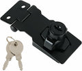 Alise Keyed Hasp Lock,2.5 Inch Safety Packlock Clasp Hasp Lock Latch with Lock, Black Door Hinge Lock with Keys Keyed Locking Hasp for Cabinets Closets Doors