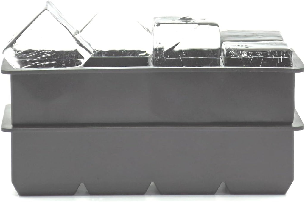 Bangp Large Ice Cube Trays 2 Pack,Big Ice Cube Molds with Removable Lids,Easy Release and Stackable Silicone Ice Cube Tray,Make 16 Big Square Ice Cubes for Whiskey,Cocktails