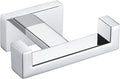 Angle Simple Bathroom Towel Hook, SUS 304 Stainless Steel Hand Towel Double Hook for Wall, Robe Coat Holder, Polished Chrome