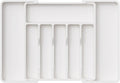 Lifewit Silverware Drawer Organizer, Expandable Utensil Tray for Kitchen, BPA Free Flatware and Cutlery Holder, Adjustable Plastic Storage for Spoons Forks Knives, Large, White