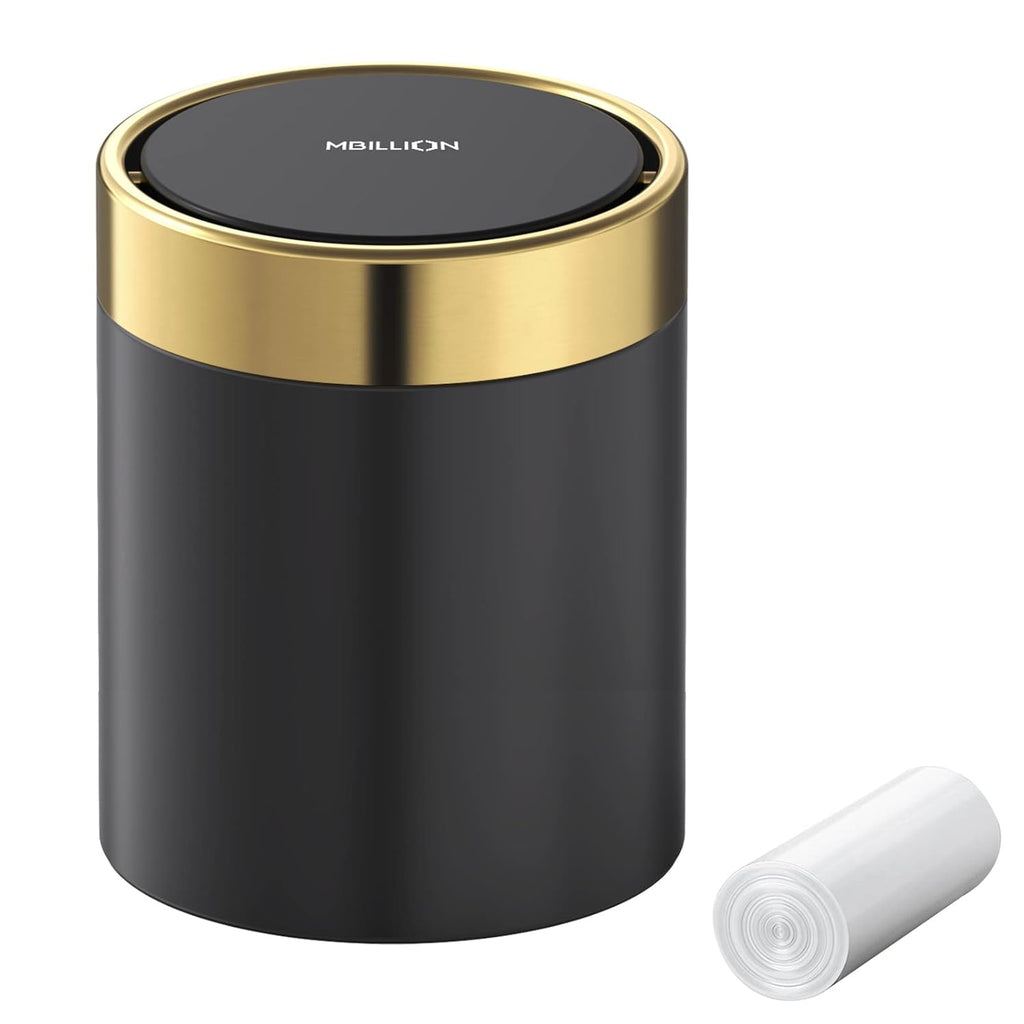 Mini Trash Can with Lid, Desktop Small Trash Can Recycling Bin Cute Metal Garbage Can for Tabletop Countertop Use,Stainless Steel 0.4Gal/1.5L Waste Bin for Office Parlor Car Bedroom,Swing Lid Open
