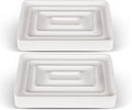 2 Pack Diatomite Soap Trays, Fast Drying Stone Soap Dishes, Natural Diatomaceous Earth Soap Holders, Quick-Dry Rectangular Soap Savers for Bath & Kitchen, White