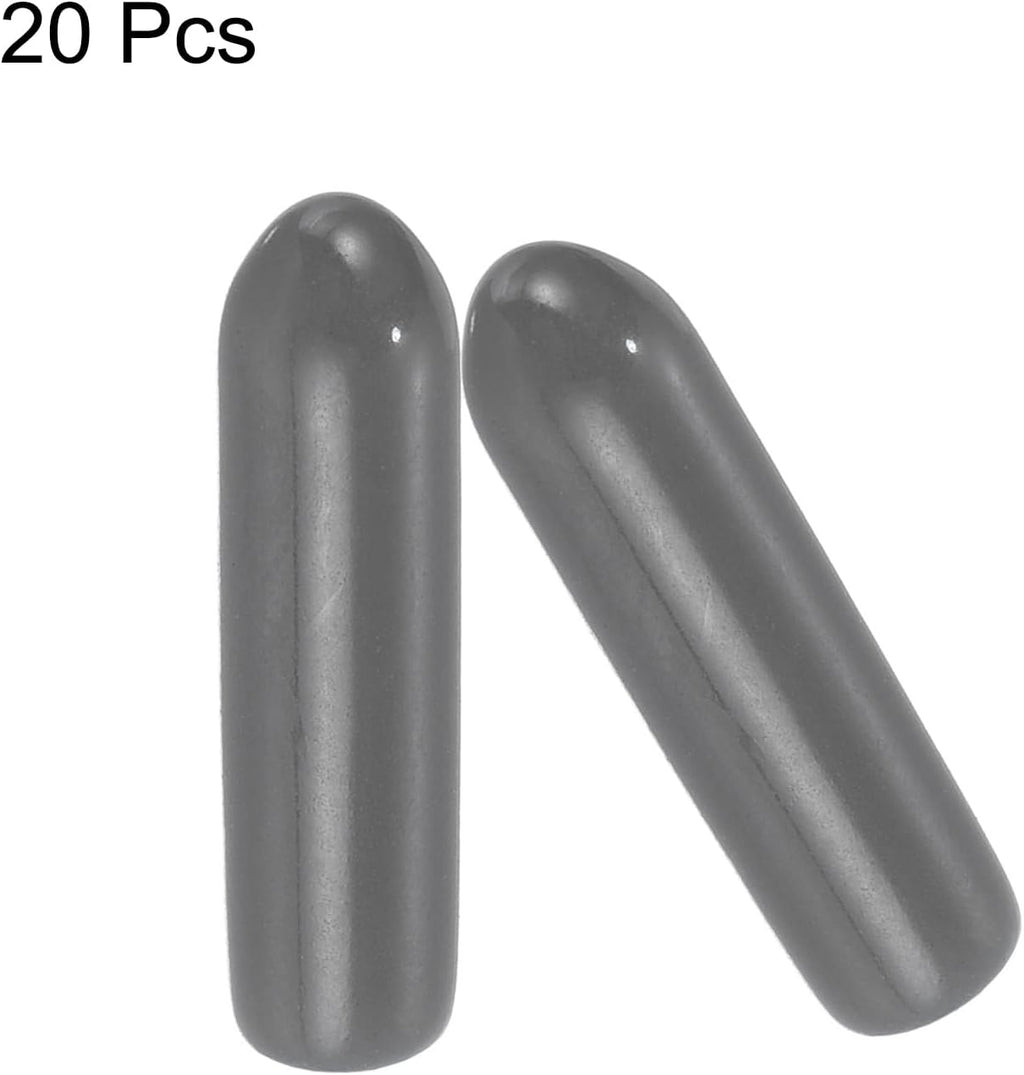 uxcell 20pcs Rubber End Caps 3mm(1/8") ID Vinyl PVC Round Tube Bolt Cap Cover Screw Thread Protectors Dark Grey
