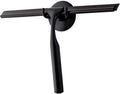 Ettori Shower Squeegee for Glass Doors, Squeegee for Shower Glass Door, Window and Car Glass, Mirrors - All-Purpose Stainless Steel Squeegee, 10 Inches and Black