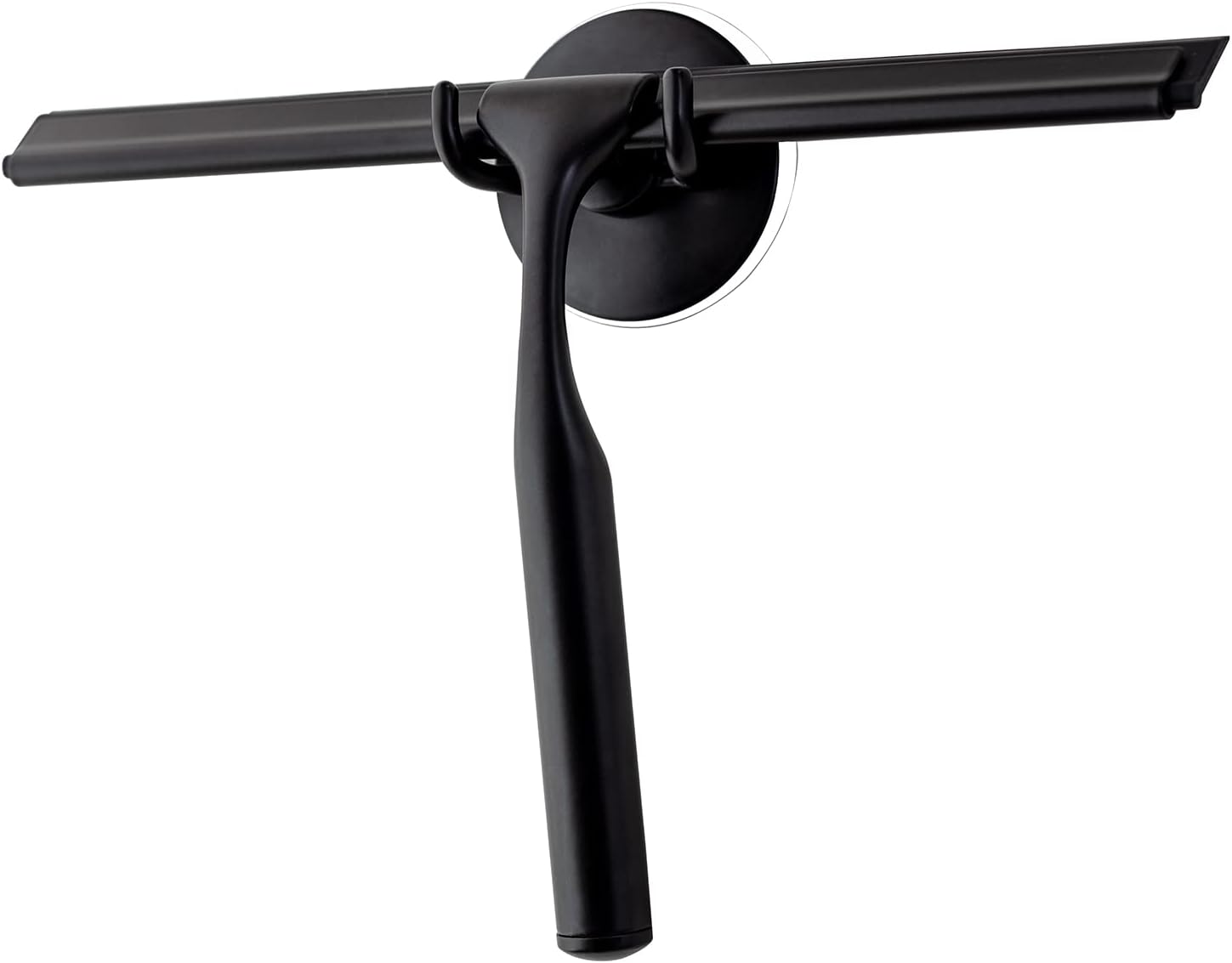 Ettori Shower Squeegee for Glass Doors, Squeegee for Shower Glass Door, Window and Car Glass, Mirrors - All-Purpose Stainless Steel Squeegee, 10 Inches and Black