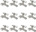 12 Pack Hinge Pin Brushed Nickel Door Stopper, Adjustable Heavy Duty Hinge Pin Door Stop with Rubber Bumper Tips