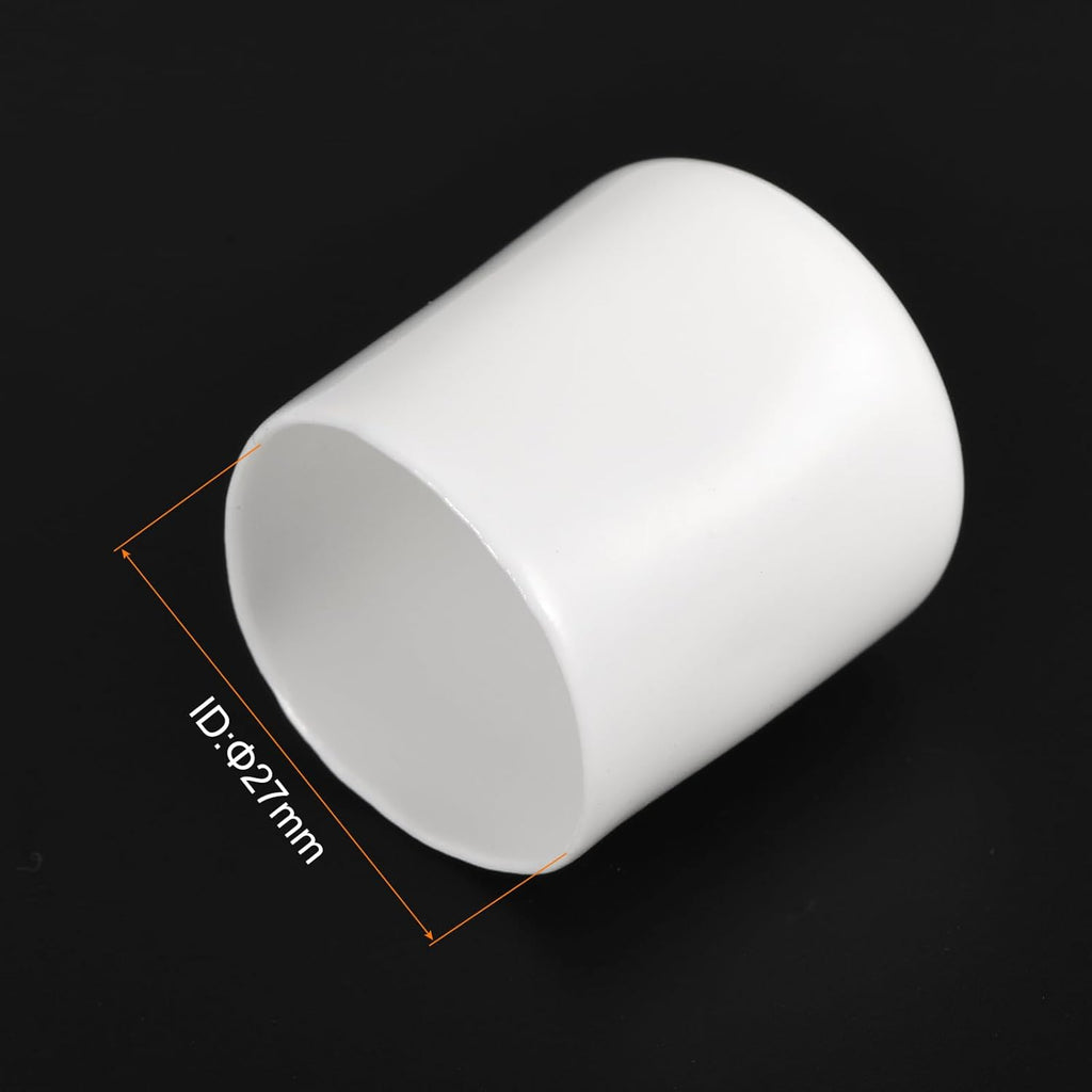 uxcell 20pcs Rubber End Caps 27mm ID Vinyl Round End Cap Cover Screw Thread Protectors White