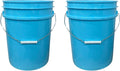House Naturals 5 Gallon Premium HPDE Plastic Bucket - Made in USA Food Grade Storage Container, BPA Free All Purpose Pail (2, Aqua)