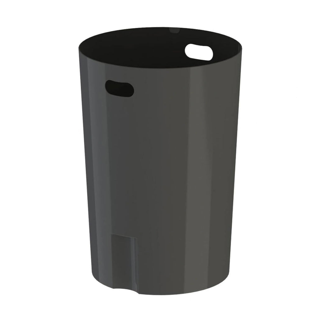 42 Gallon Slatted Circle 100% Recycled Plastic Commercial Outdoor and Indoor Trash Can with Push Open Dome Lid and Internal Liner | Great for Schools and Businesses - Black
