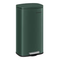 SONGMICS Trash Can with Lid, 8 Gallon Garbage Can, Stainless Steel Small Waste Bin with Step Pedal and Inner Bucket, Soft Close, Kitchen, Retro Green ULTB003C01