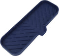 Silicone Bathroom Soap Dishes with Drain Spout-Kitchen Sink Organizer,Sponge Holder,Dish Soap Tray,Perfect for Dispenser,Scrubber,Bottle,Cup on Sink or Counter-Navy Blue 12"×4"
