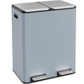 16 Gal (2 x 30 L) Dual Trash Can, Stainless Steel Kitchen Garbage Bin, Recycle Dustbin with Odor Control Box, Soft-Close Lid, Inner Buckets, Side Handle, Step Pedal, for Home Office