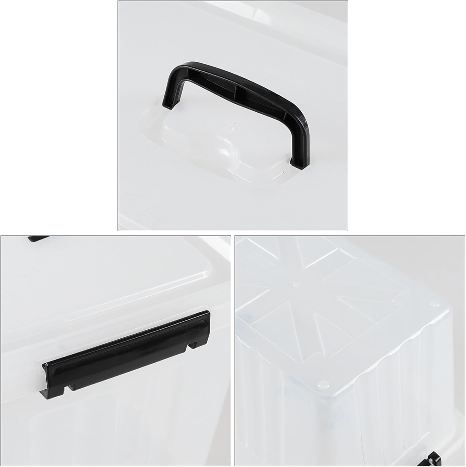 4 Packs 20 L Clear Plastic Storage Bins, Stackable Organizer Containers with Lids, Latching Box with Handle
