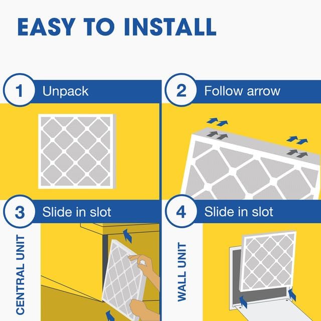 Aerostar 22x24x1 MERV 13 Pleated Air Filter, AC Furnace Air Filter, 6 Pack (Actual Size: 21 7/8" x 23 7/8" x 3/4")