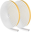 Weather Stripping Seal Strip Tape, Doors Windows Frame Self Adhesive D Type Foam Sealing Tape, 65.6Ft Rubber Soundproof Insulation Cell Foam Stripping, White