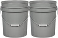 House Naturals 5 Gallon Premium HPDE Plastic Bucket - Made in USA Food Grade Storage Container, BPA Free All Purpose Pail (2, Gray)