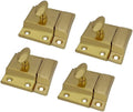 QCAA Oval Turn Cabinet Latch, for Cupboard & Other Furniture, Small, Brass Plated, Made in Taiwan, 4 Pack