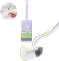 Marbarsse Bathroom Toilet Bowl Brush and Holder, Curved Design Toilet Brush for Deep Cleaning Under Rim, Best Toilet Brush Set, Easy Handy CompactToilet BowlCleaner Brush for Bathroom, 1 Pack