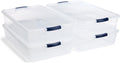 Rubbermaid Cleverstore 42 Quart Stackable Plastic Storage Bin with Lids for Garage, Closet, and Classroom, Clear, 4 Pack