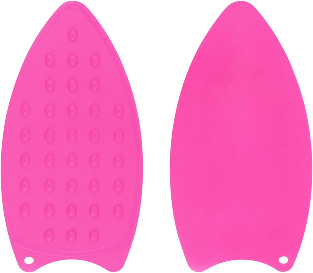 HARFINGTON 2pcs Silicone Iron Rest Pad, Multipurpose Iron Hot Resistant Mat Iron Rest Plate for Ironing Board Hot Heat Resistant Steam Compact Mat, Fuchsia