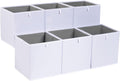 Amazon Basics Cube Organizer Bins, Collapsible Storage Baskets for Shelves, White, Pack of 6, 13x15x13"