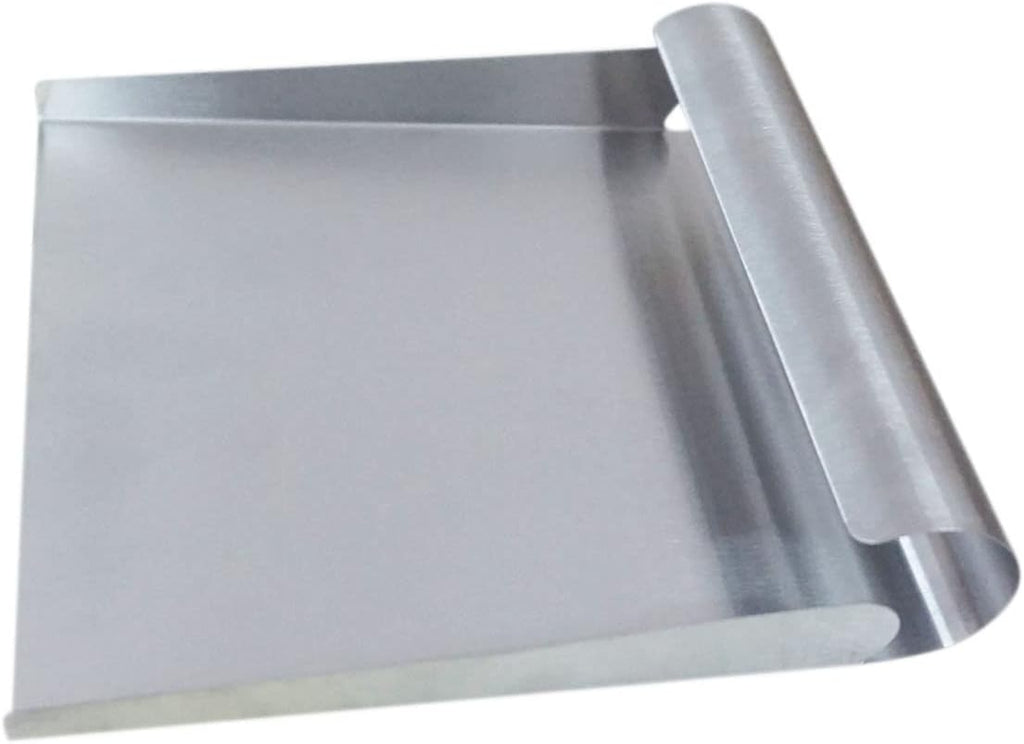 Stainless Steel Food Scooper, Food Mover, Food shovel Spatula, Cutting-board Scraper, Bench Scrape, Dough Cutter Tool, with Flat Bottom - for Cutting-board, Griddle, Containers, Serving (5.9")