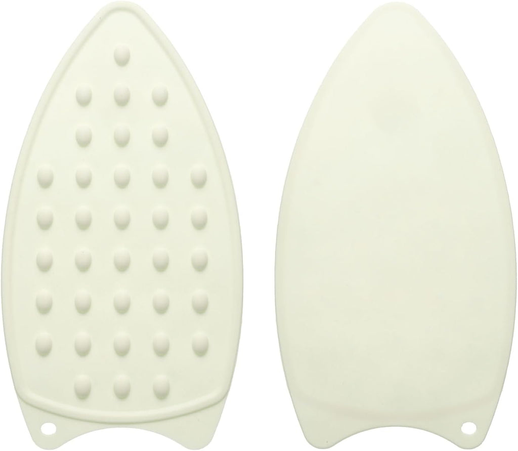 HARFINGTON 2pcs Silicone Iron Rest Pad, Multipurpose Iron Hot Resistant Mat Iron Rest Plate for Ironing Board Hot Heat Resistant Steam Compact Mat, Cream