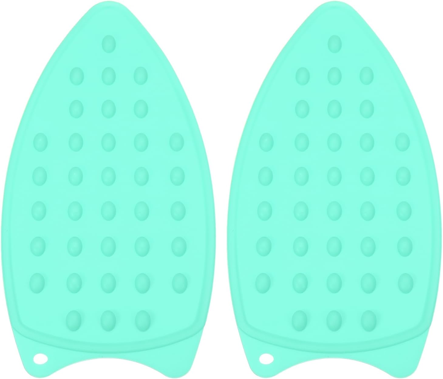 PATIKIL Silicone Iron Rest Pad, 2 Pcs Multipurpose Hot Heat Resistant Iron Rest Plate Protective Pad for Ironing Board Hot Resistant Steamer Steam Compact Mat, Lake Blue