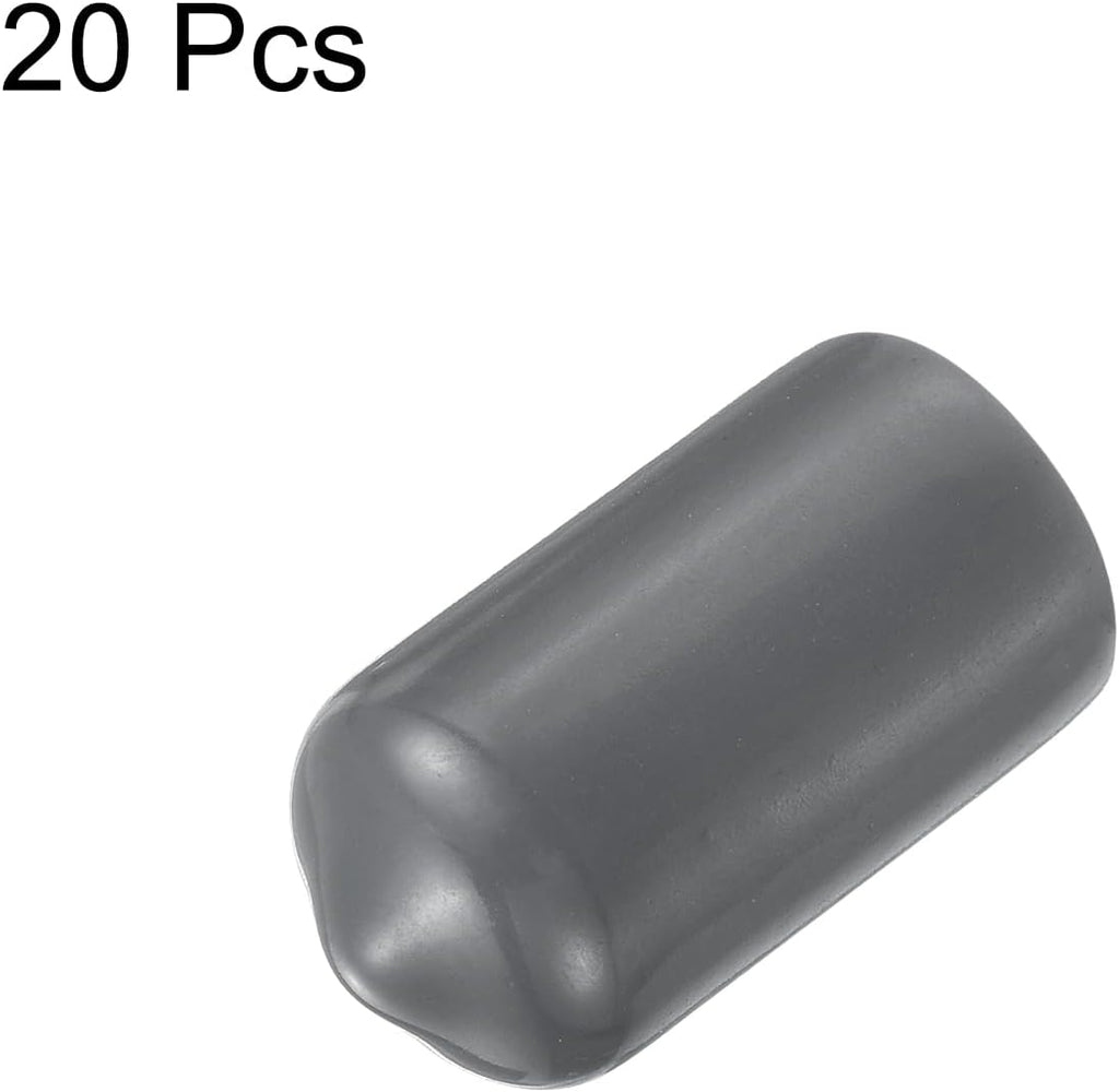 uxcell 20pcs Rubber End Caps 11.5mm ID Vinyl Round Tube Bolt Cap Cover Thread Protectors Dark Grey
