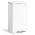 mVm 10.6 Gallon Heavy Duty Step Trash Can with Lid, Foldable Foot Pedal Bin for Kitchen Office Dormitory Home Rooms (White)