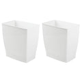 iDesign Small Rectangular Bathroom Trash Cans - Set of 2 - White - Made in USA
