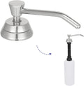 Heavy Duty Brass Countertop Liquid Soap Dispenser, Commercial Grade Top Fill Built-in Soap Dispenser with 34 oz/ 1L Bottle for Bathroom, Kitchen, Public Restroom, Chrome Finish, 4” Spout