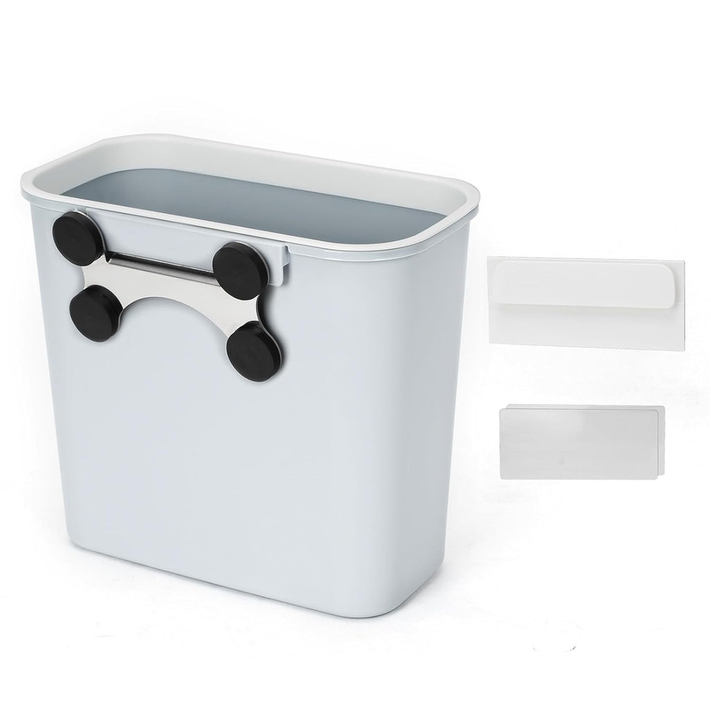 Skyflame Magnetic Hanging Trash Can, 2.1 Gallon Plastic Garbage Container, Multi-Function Grill Hanging BBQ Utensils Organizer Holder, Use for Kitchen/Bedroom/Bathroom/Camping/Grills