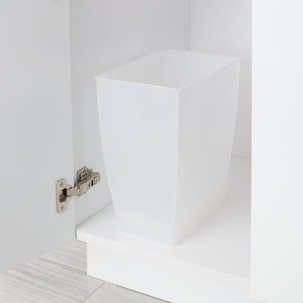 iDesign Small Rectangular Bathroom Trash Set of 2 Waste Can, Clear Frost