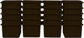 Wood Designs Cubby Storage Bin, Heavy Duty Plastic Containers for Kids Brown Cubby Tray Set of 20