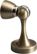 YAGU Door Stopper 4 Pack Magnetic Door Stops, Zinc Alloy Brushed Bronze Door Catch Door Holder Wall Floor Mounted, Metal Soft-Catch