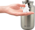 WaveJet Automatic Foaming Soap Dispenser - Rechargeable Automatic Soap Dispenser Touchless for Bathroom, Dual Foam Levels, Auto-Clean Mode (WaveJet - Silver, Foam)