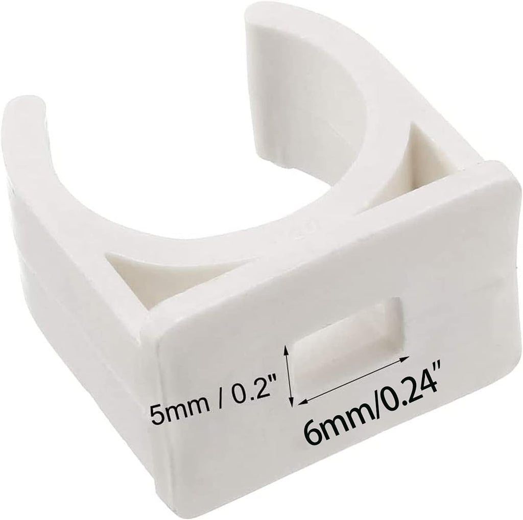 100 Pcs U-Shaped PVC Water 20mm Pipe Clamps Clips, U-Shaped Buckles Fit for 3/4" (20mm) Water Pipes and TV Trays Tubing Hose Hanger Support Pex Tubing （White 20mm）