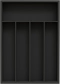 Bamboo Kitchen Drawer Organizer - silverware organizer - Cutlery Tray - Utensil Tray - drawer dividers and Utensil Holder with Wood Silverware Holder for Flatware Cutlery (5 Slots, Black)