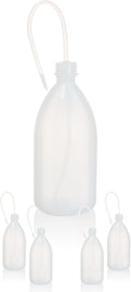 4pcs of Economy Wash Bottles, Vol.1000ml (34oz), Narrow-Mouth Squeeze Bottles Bottles, LDPE Material, with Long Dispensing Tube,IN-WBNL1000