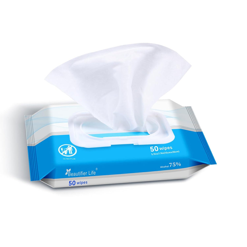 75% Alcohol Wet Hand Sanitizing Wipes - With Aloe, Moisturizer, and Vitamin E Formula - Premium Sanitizer for Travel, Home, Office, and School Use (Aloe, 200)