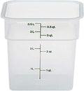 Cambro Food Storage Container (6 Pack) - Classic Series Square - 4 QT (Quart) - Commercial Grade for Food Prep (Translucent)