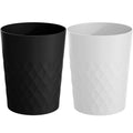 Small Bathroom Trash Can 2 Pack 1.8 Gallon Garbage Can Waste Basket Recycling Bin for Dorms Bedrooms Offices Kitchens, Black White
